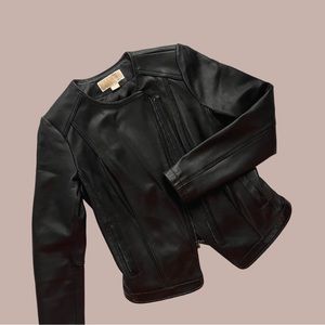 NWOT Michael Kors Asymmetrical Zip Leather Jacket